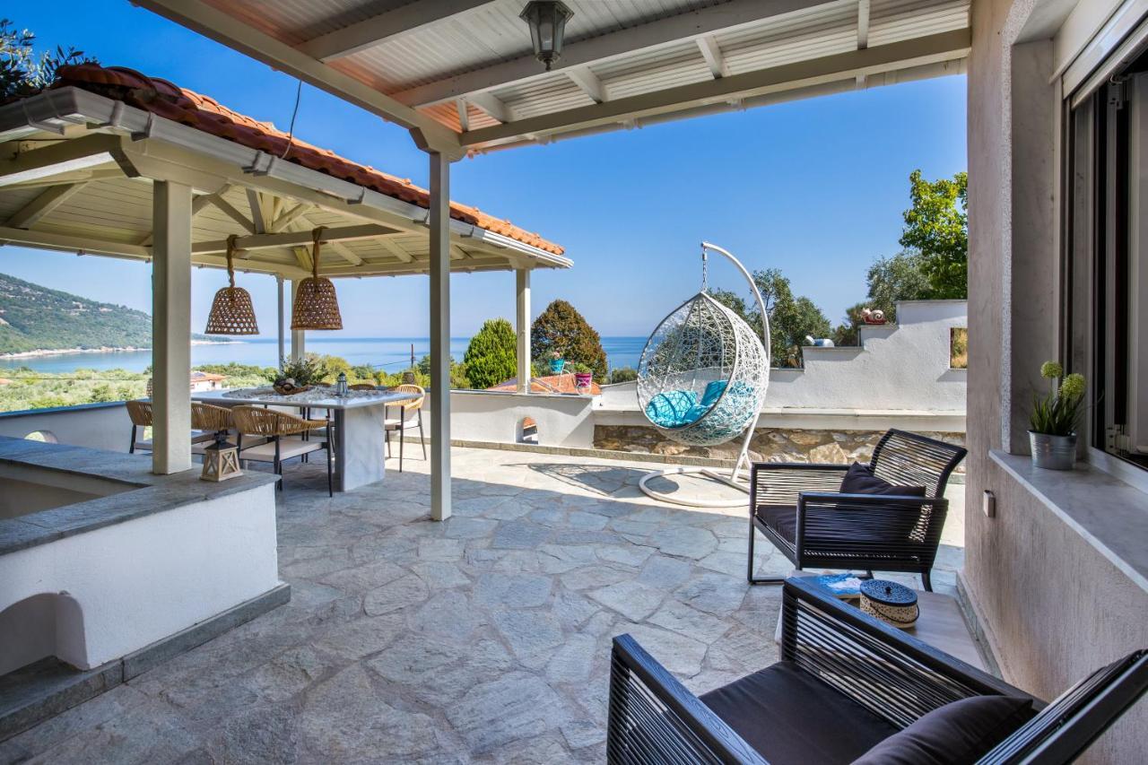 Vista Del Mare Luxury Villa Koinira Bagian luar foto