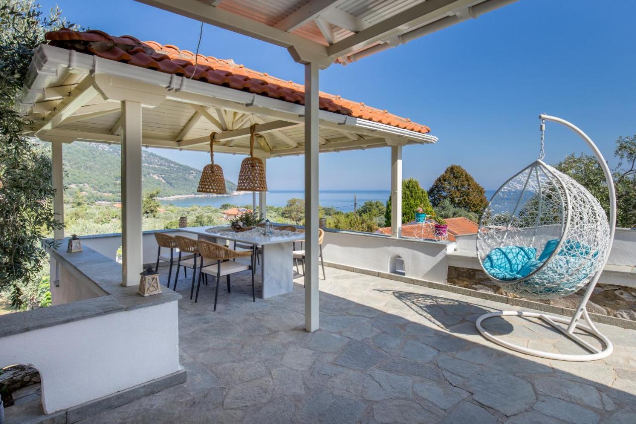 Vista Del Mare Luxury Villa Koinira Bagian luar foto