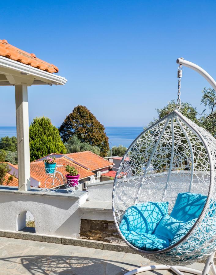 Vista Del Mare Luxury Villa Koinira Bagian luar foto